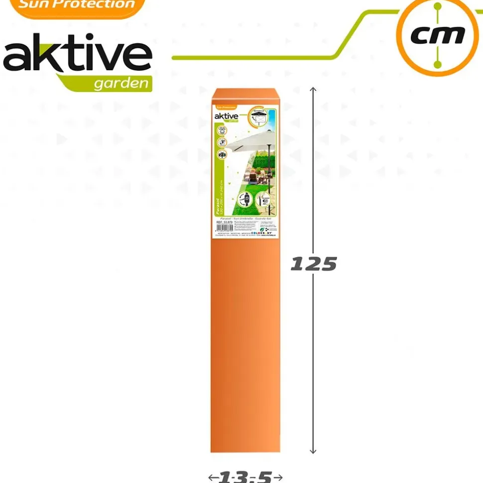 Aktive Altura del Poste del Balcón Aluminio 120x200 cm 38 mm 240 cm