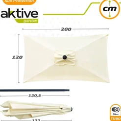 Aktive Altura del Poste del Balcón Aluminio 120x200 cm 38 mm 240 cm