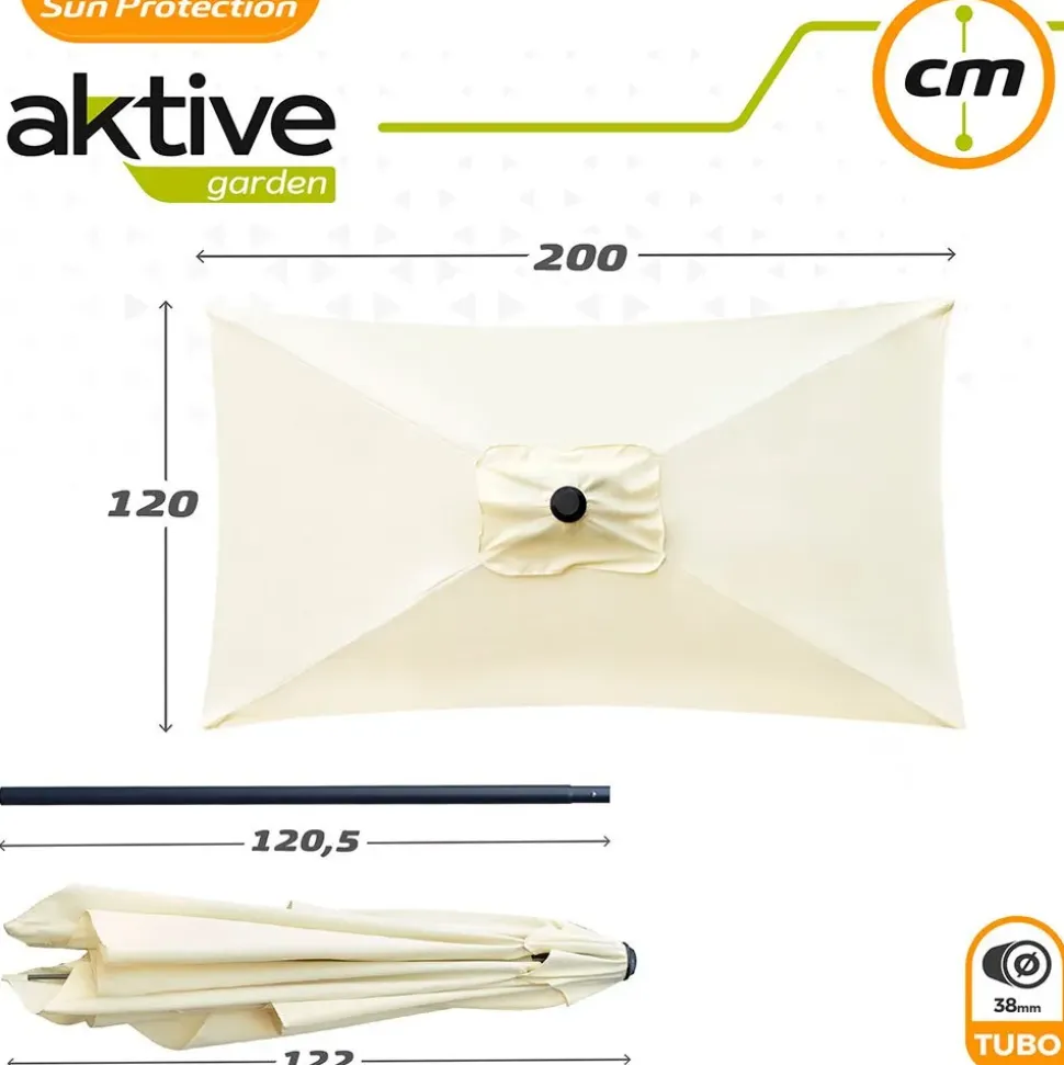 Aktive Altura del Poste del Balcón Aluminio 120x200 cm 38 mm 240 cm