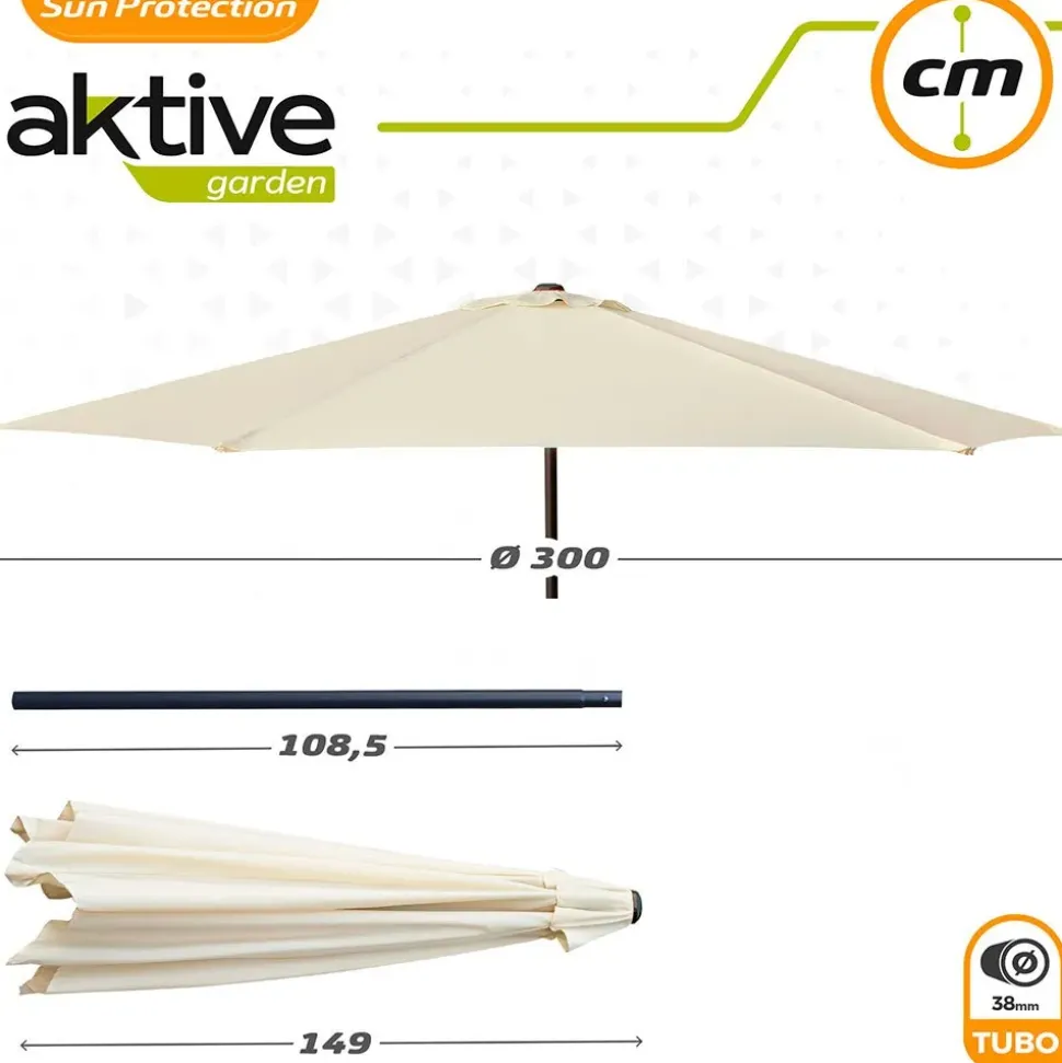 Aktive Altura del Poste Hexagonal Aluminio 300 cm 38 mm 245 cm