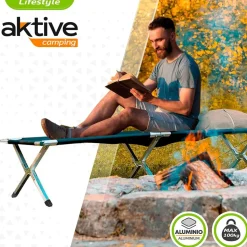 Aktive Cama de camping 190x64 cm