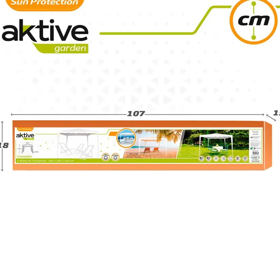 Aktive Gazebo cuadrado 300x300x250 cm