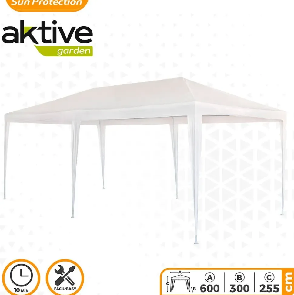 Aktive Gazebo Rectangular de Plástico 300x600x255 cm reacondicionado