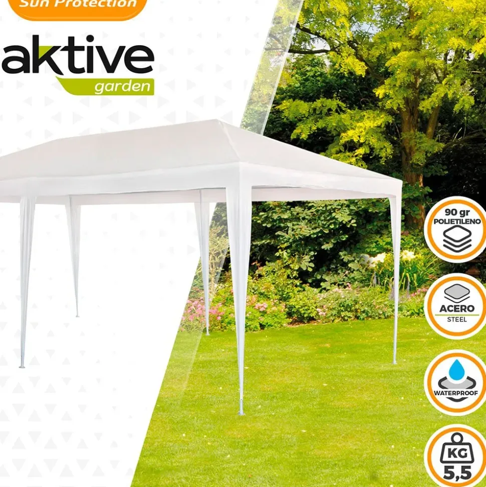 Aktive Gazebo Rectangular de Plástico 300x600x255 cm reacondicionado
