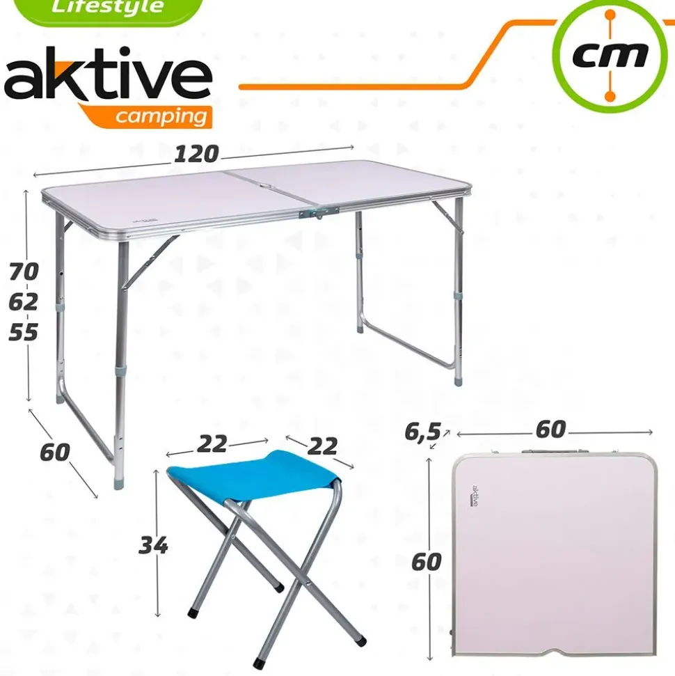Aktive Mesa con taburete 120x60x70 cm