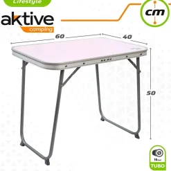 Aktive Mesa Plegable de Aluminio 60x40x50 cm reacondicionado