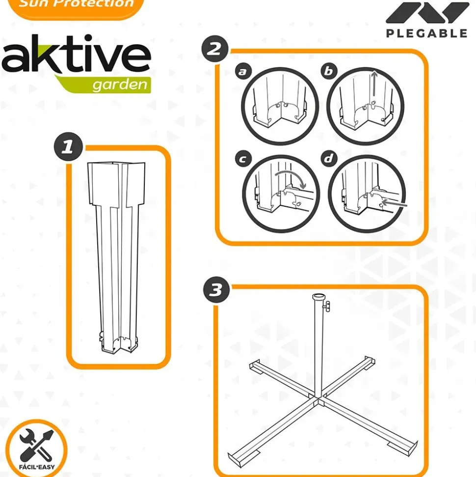Aktive Pie plegable para sombrilla 25-32 mm