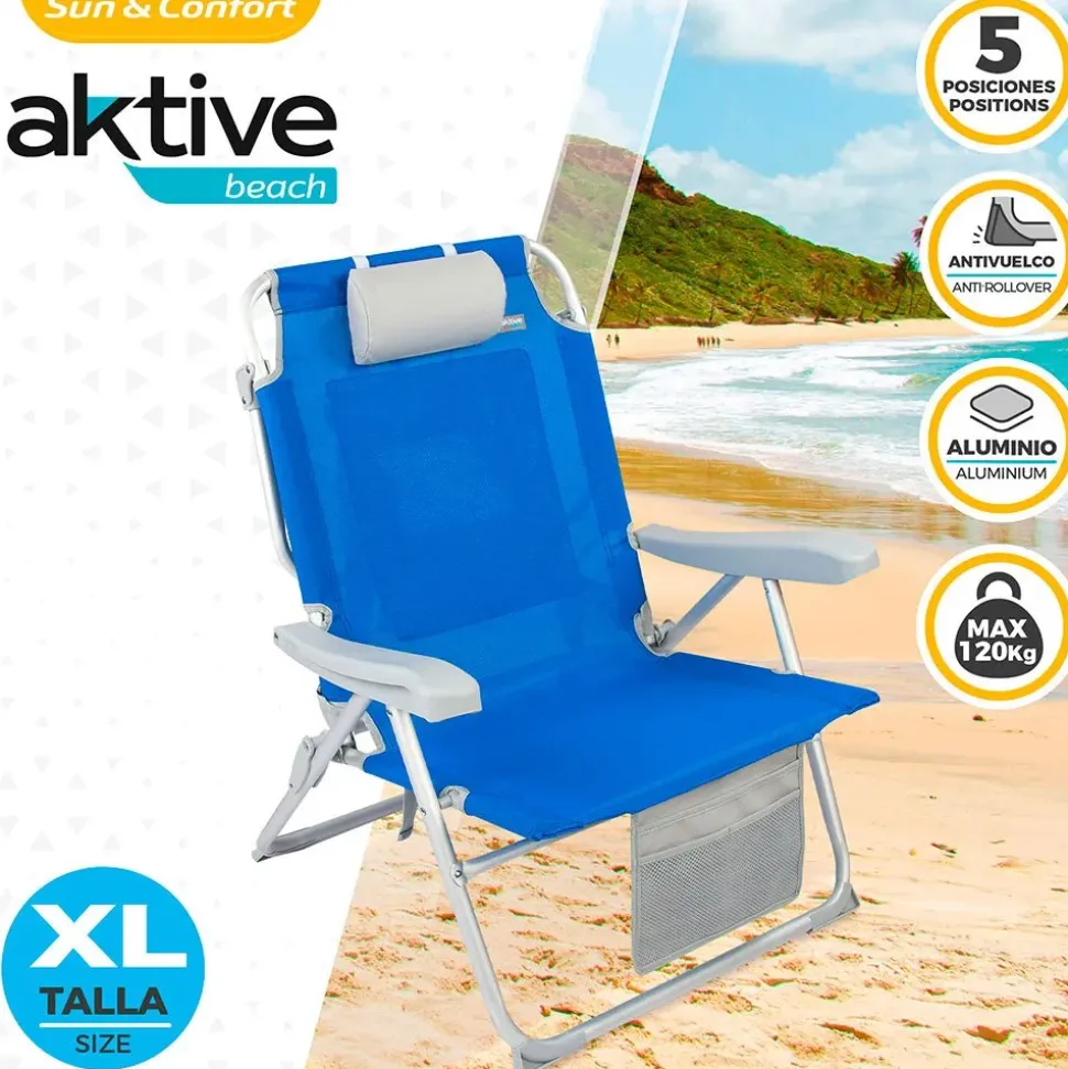 Aktive Silla de Playa con Mochila XXL
