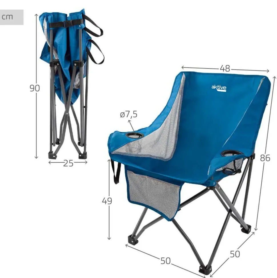 Aktive Silla Folding Camping With Cup Holder & Pocket