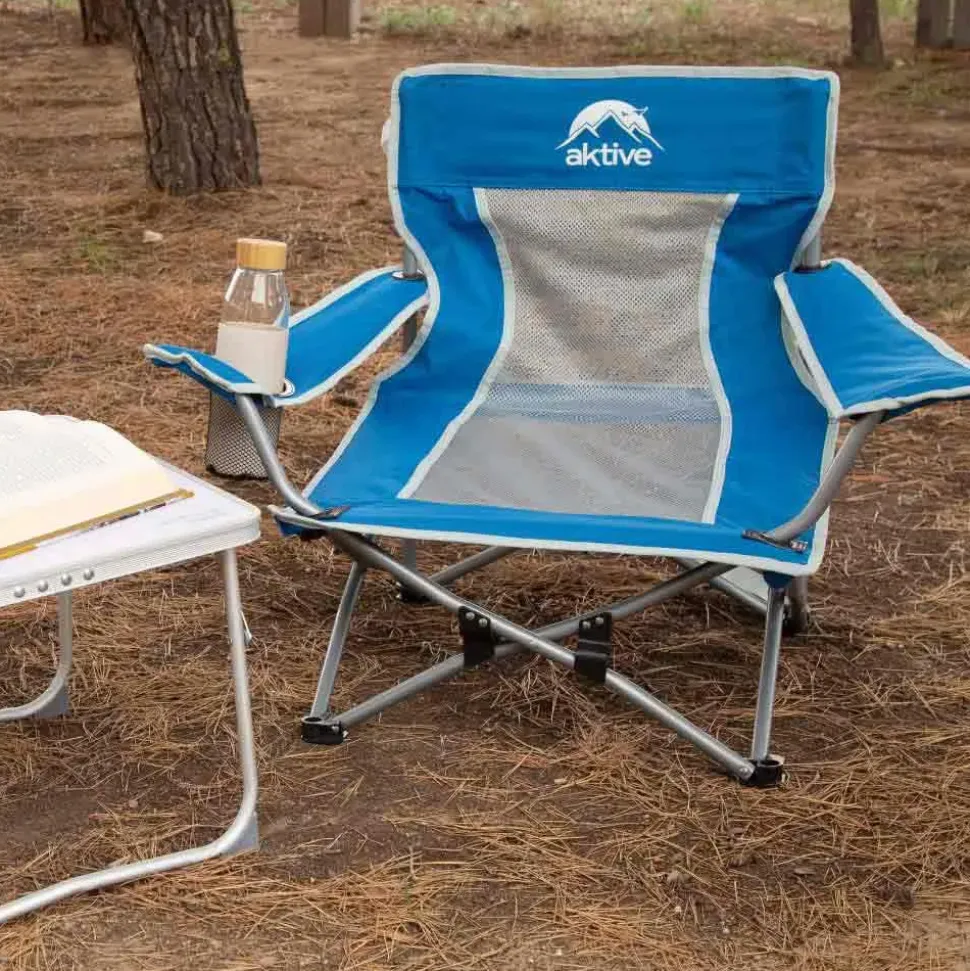 Aktive Silla plegable baja Acero 46x46x60 cm