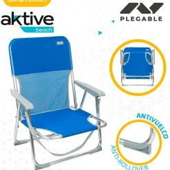 Aktive Silla plegable fija con asa Aluminio 55x34x71 cm