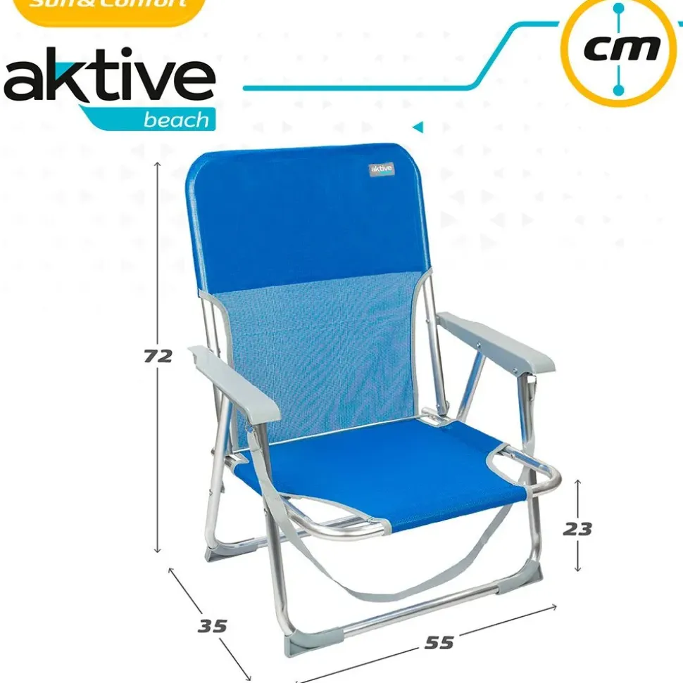 Aktive Silla plegable fija con asa Aluminio 55x34x71 cm