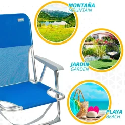 Aktive Silla plegable fija con asa Aluminio 55x34x71 cm