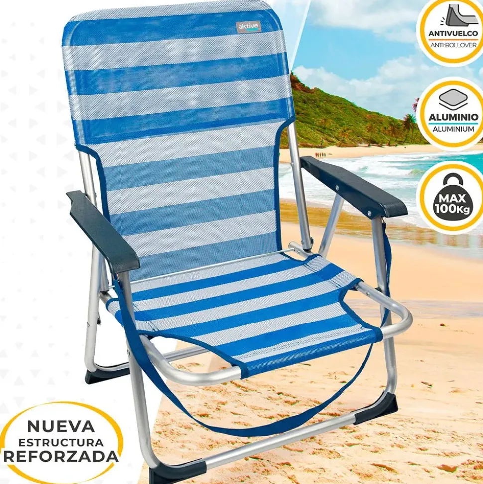 Aktive Silla plegable fija de aluminio 55x35x72 cm