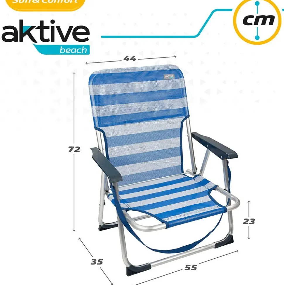 Aktive Silla plegable fija de aluminio 55x35x72 cm