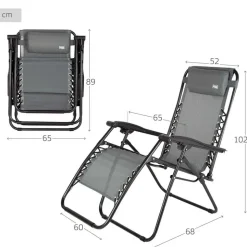 Aktive 61144 silla plegable 0 gravedad multiposición