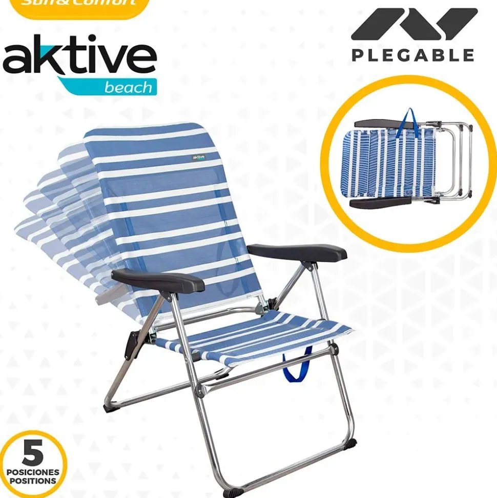 Aktive Silla plegable 5 posiciones 61x63x93 cm