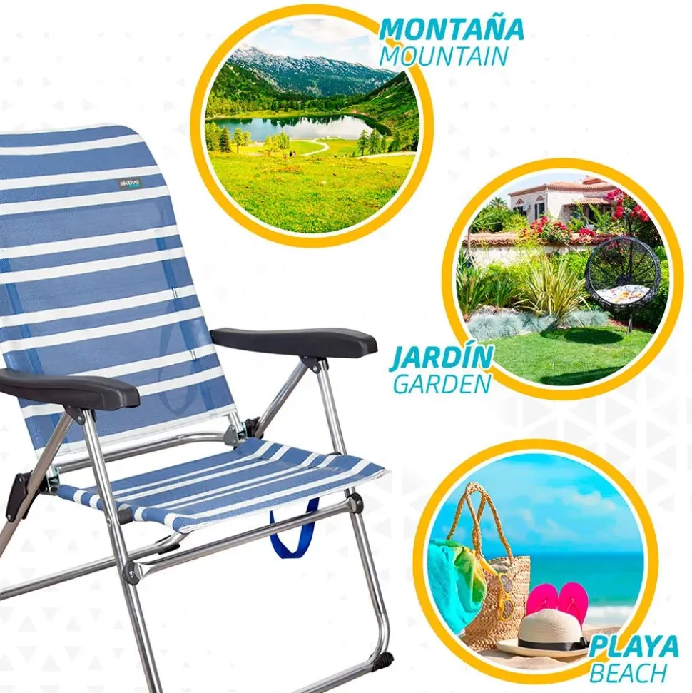 Aktive Silla plegable 5 posiciones 61x63x93 cm