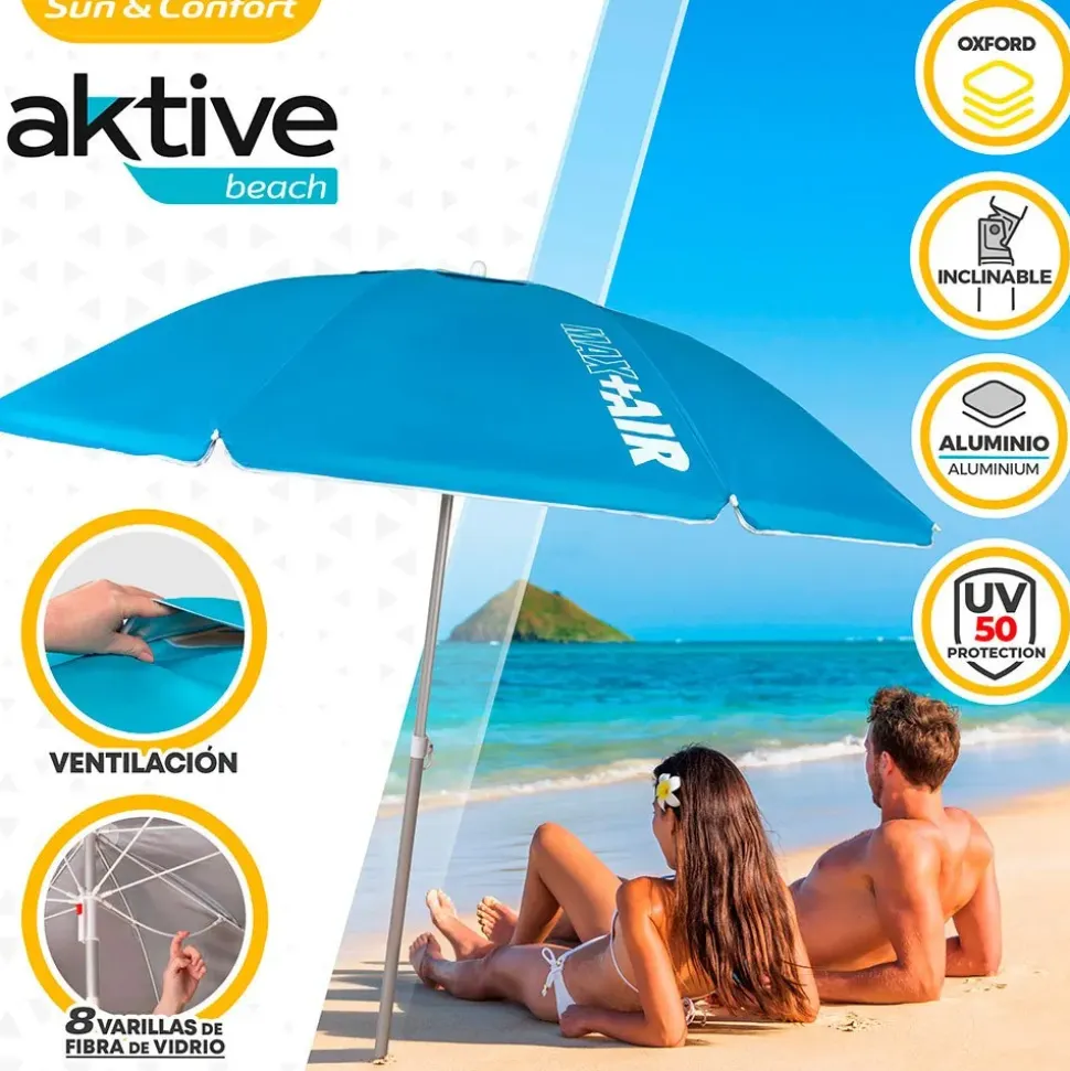 Aktive Sombrilla de Playa Protección UV50 220 cm