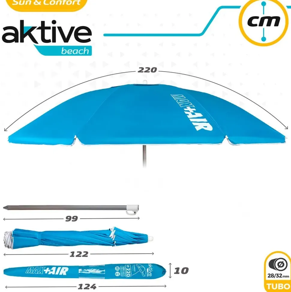 Aktive Sombrilla de Playa Protección UV50 220 cm
