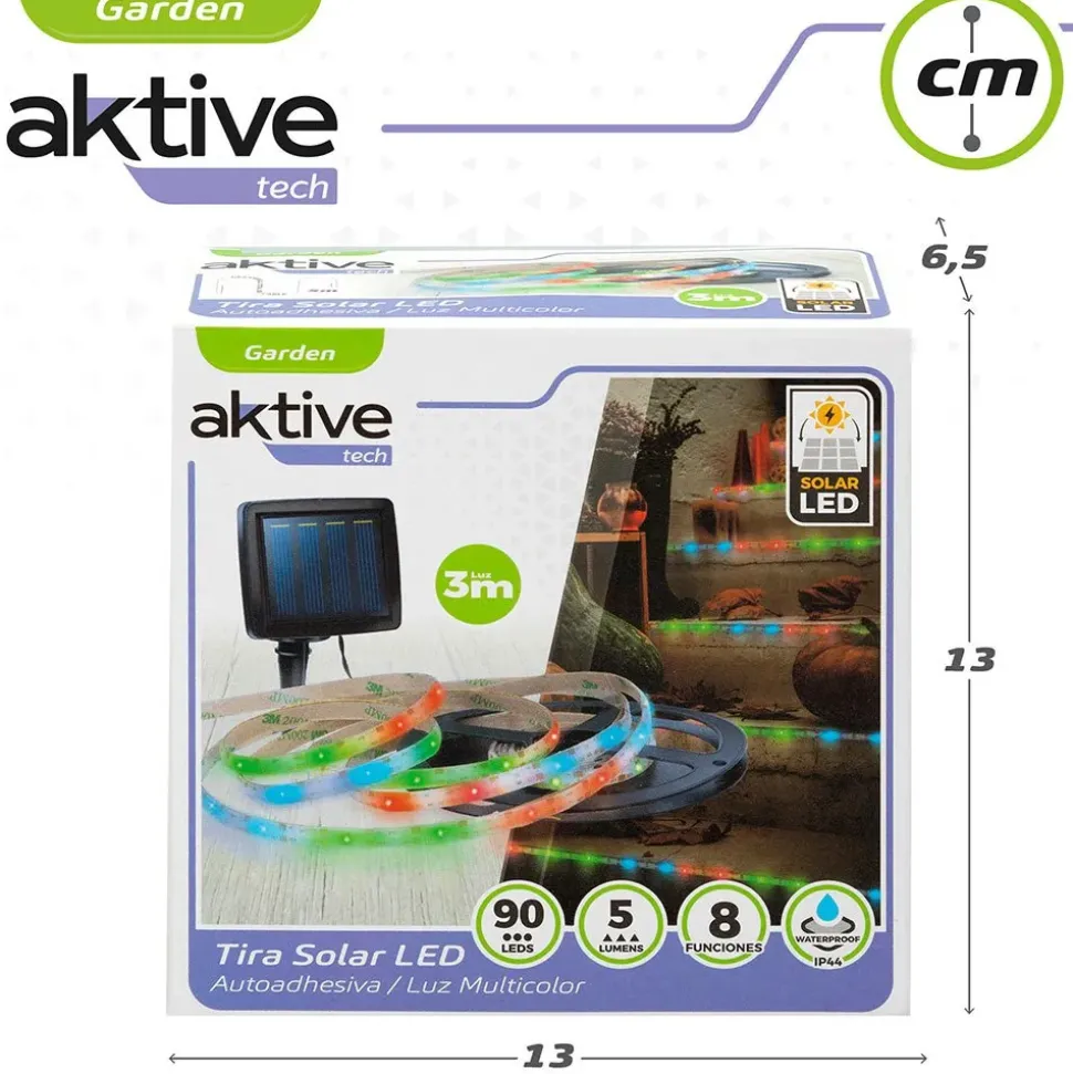 Aktive Tiras LED solares multicolores autoadhesivas
