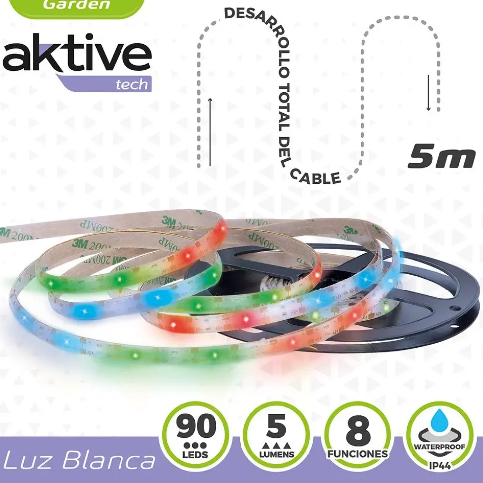 Aktive Tiras LED solares multicolores autoadhesivas