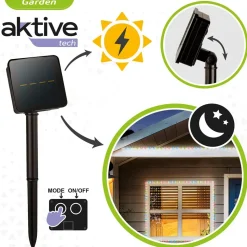 Aktive Tiras LED solares multicolores autoadhesivas