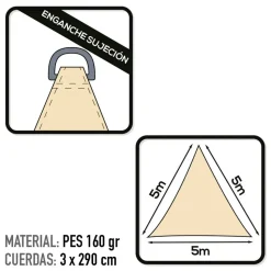 Aktive Toldo Triangular 500x500x500 cm