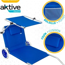 Aktive Tumbona plegable para playa 2 en 1 6x117x6 cm