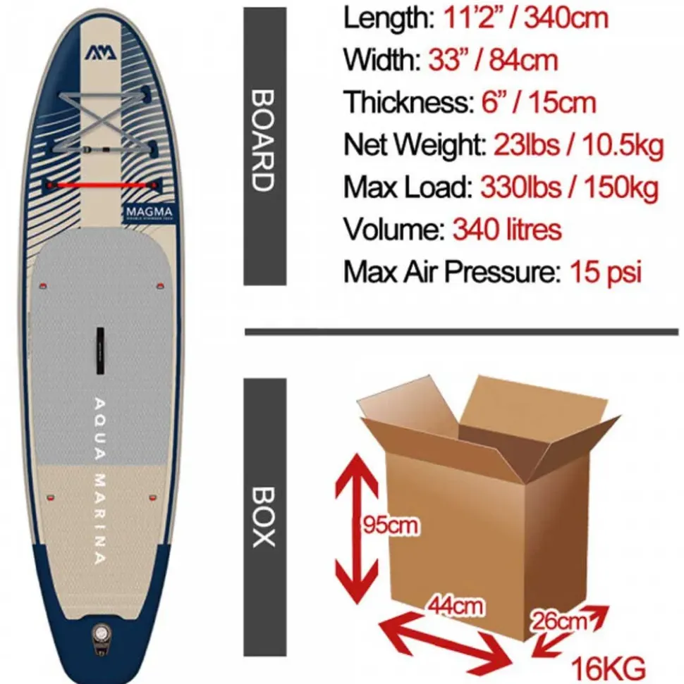 Aqua Marina Set de paddle surf hinchable Magma 11´2´´