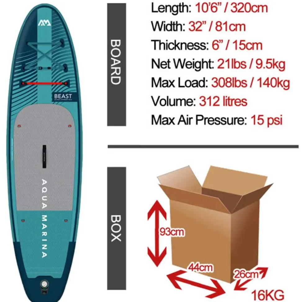 Aqua Marina Set de paddle surf hinchable Beast 10´6´´