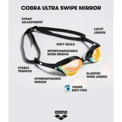 Arena Gafas de natación de espejo Cobra Ultra Swipe