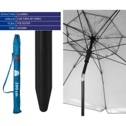 Atosa Parasol Aluminio 22/25 mm Orientable OxFord 200 cm