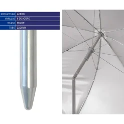 Atosa Sombrilla de metal orientable UPF 3 Nylon Surtido 22/25 mm 200 cm