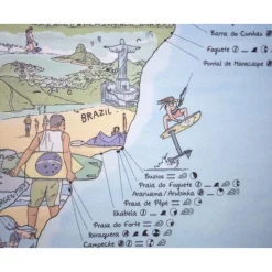 Awesome Maps Toalla Mapa de kitesurf: los mejores lugares del mundo