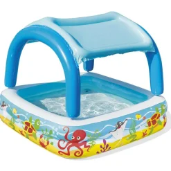 Bestway Con piscina inflable cuadrada con toldo 147x147x122 cm