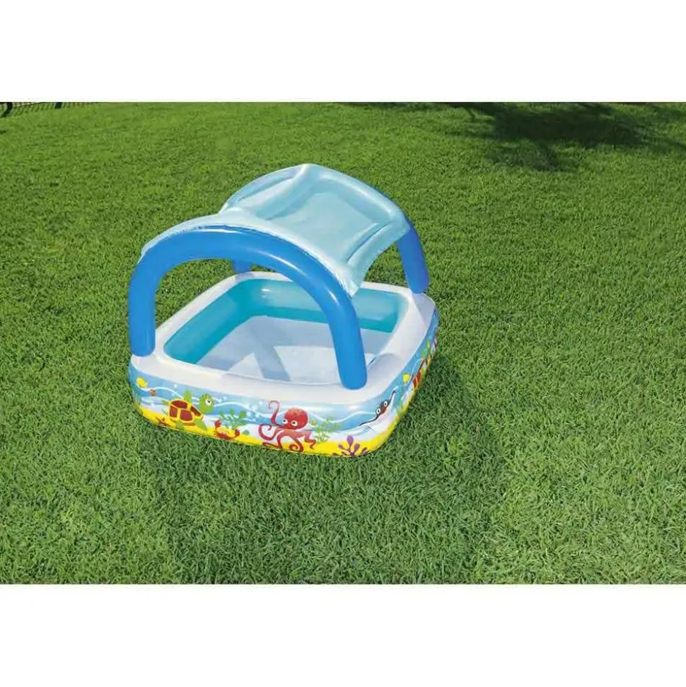 Bestway Con piscina inflable cuadrada con toldo 147x147x122 cm