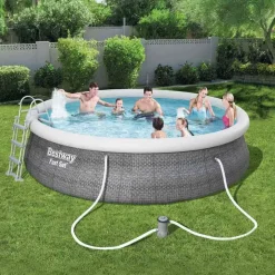 Bestway Piscina hinchable redonda Fast Set Rattan 457x107 cm