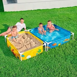 Bestway Piscina tubular desmontable cuadrada 561 con arenero