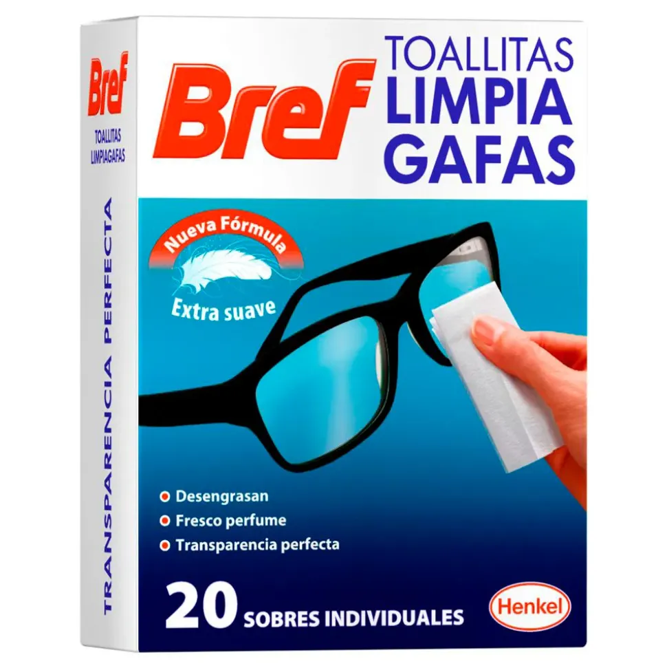 Bref Toallitas limpiadoras de gafas en sobres individuales 20 unidades