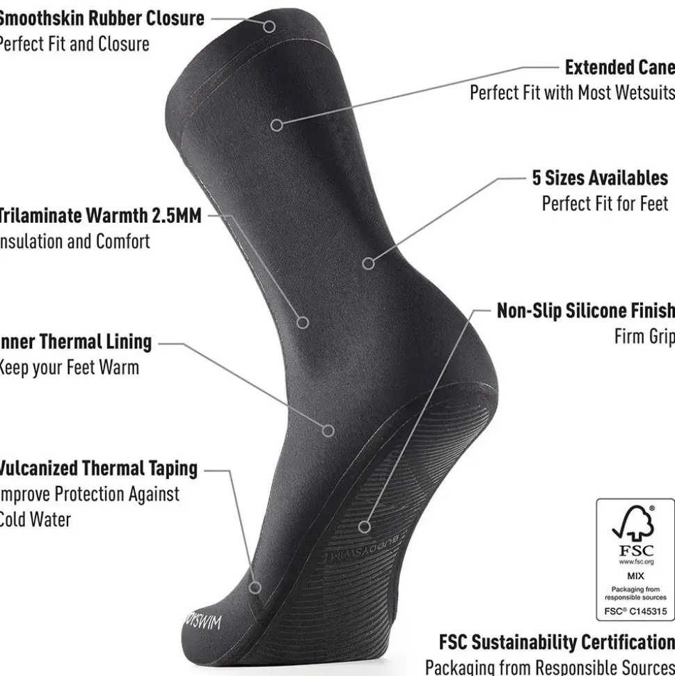 Buddyswim Escarpines Trilaminate Warmth 2.5 mm Neoprene