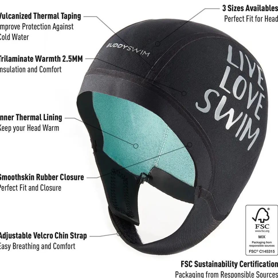 Buddyswim Gorro de neopreno Trilaminate Warmth 2.5 mm
