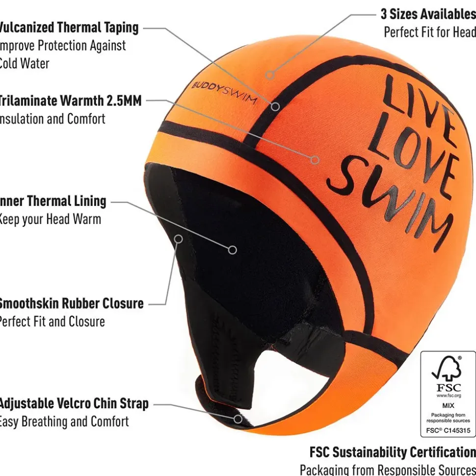 Buddyswim Gorro de neopreno Trilaminate Warmth 2.5 mm
