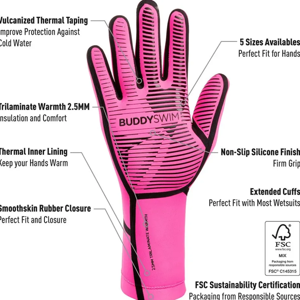 Buddyswim Guantes de neopreno Trilaminate Warmth 2.5 mm