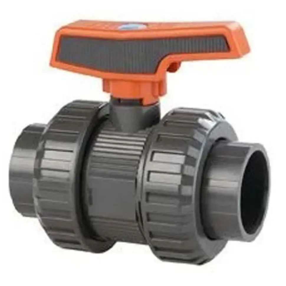 Cepex 37043 Válvulas de bola de PVC-U Ø50 serie estándar PTFE EPDM con junta soldable punto negro