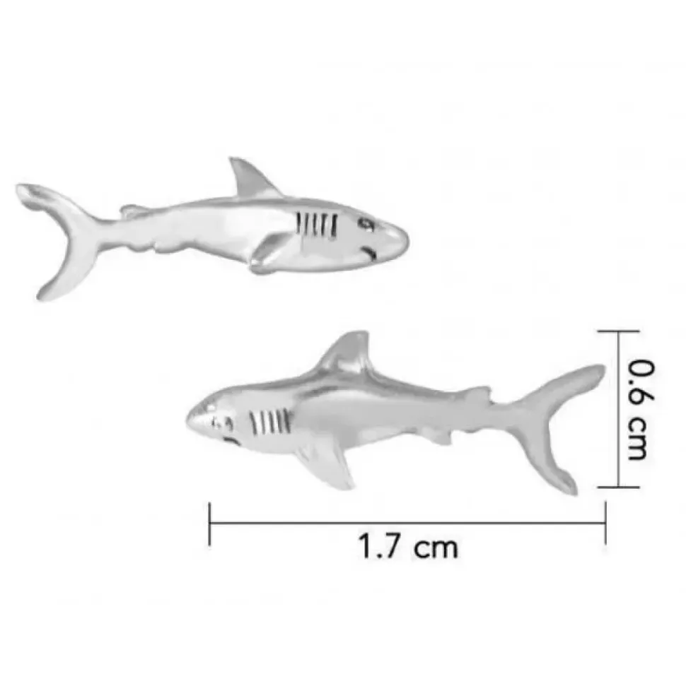 Dive Silver Pendientes Medium Shark