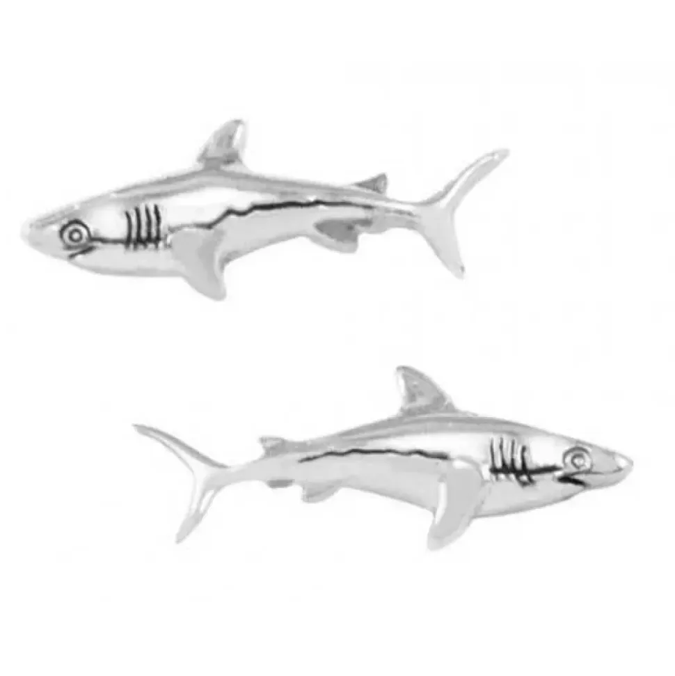 Dive Silver Pendientes Small Shark