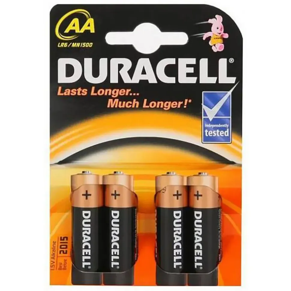 Duracell Pila alcalina AA 4 unidades