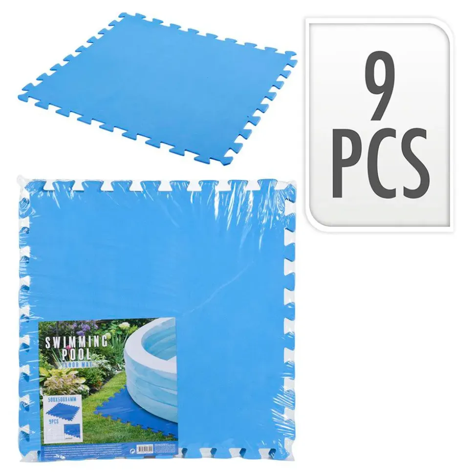 Edm Protector de suelo para piscina 9 piezas