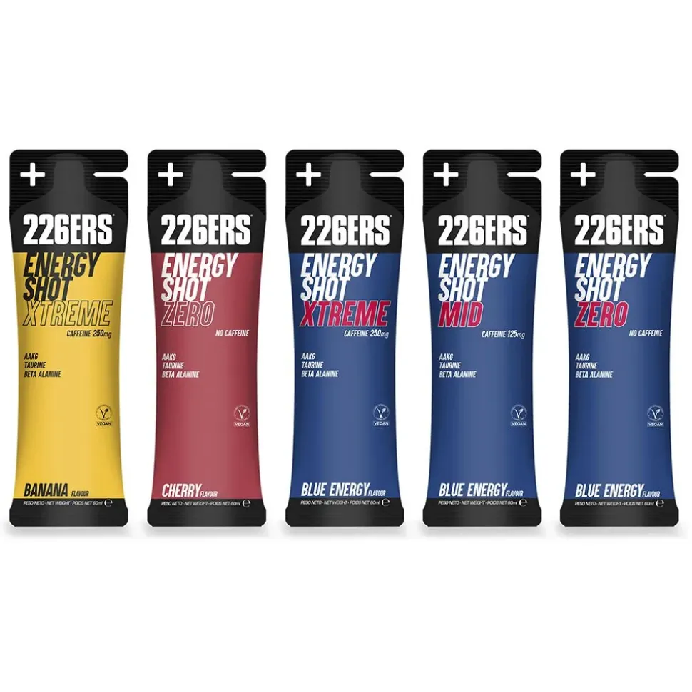 226ERS Bebida energética monodosis Shot Xtrem 250mg CAFF Energía azul 60ml